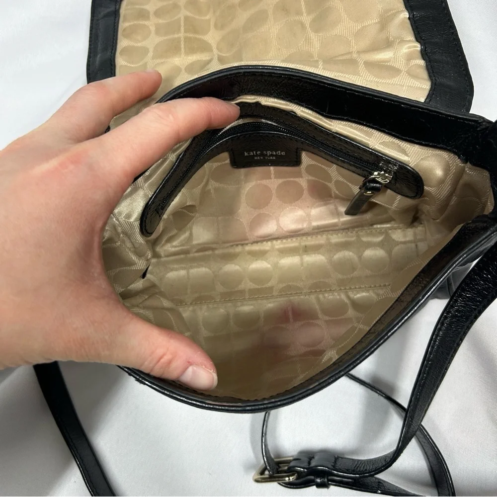 Kate Spade | Vintage Roland Park Kirk Crossbody Black Leather Purse Bag